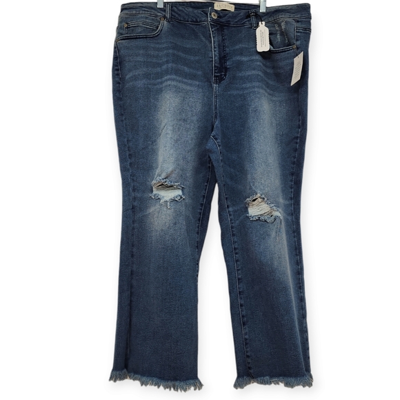 Eloquii Distressed Ankle Flare Jeans size 22 - Picture 2 of 6